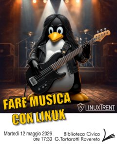 Locandina fare musica con Linux