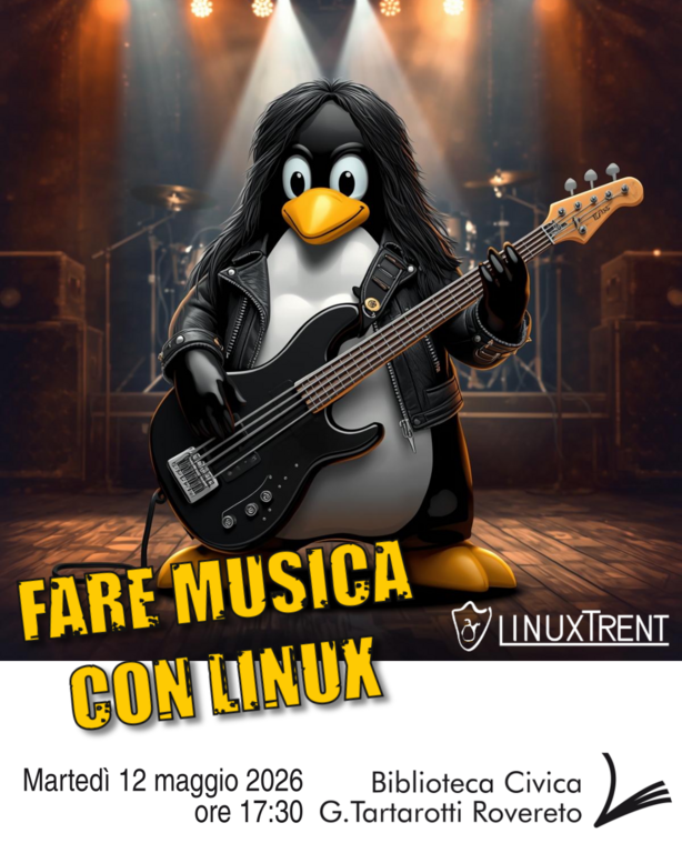 Locandina fare musica con Linux
